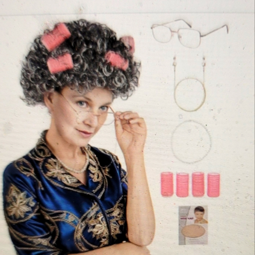 NWT 100 day of school grandma old lady cosplay wig set